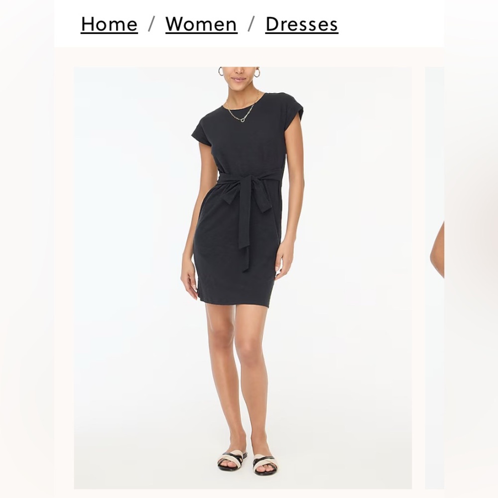 Jcrew factory NAVY knit tie-waist mini dress, size small